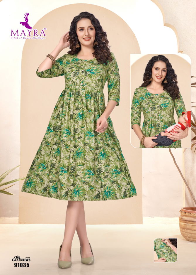 Good News Vol 5 By Mayra Feeding Printed Kurtis Wholesale Price In Surat
